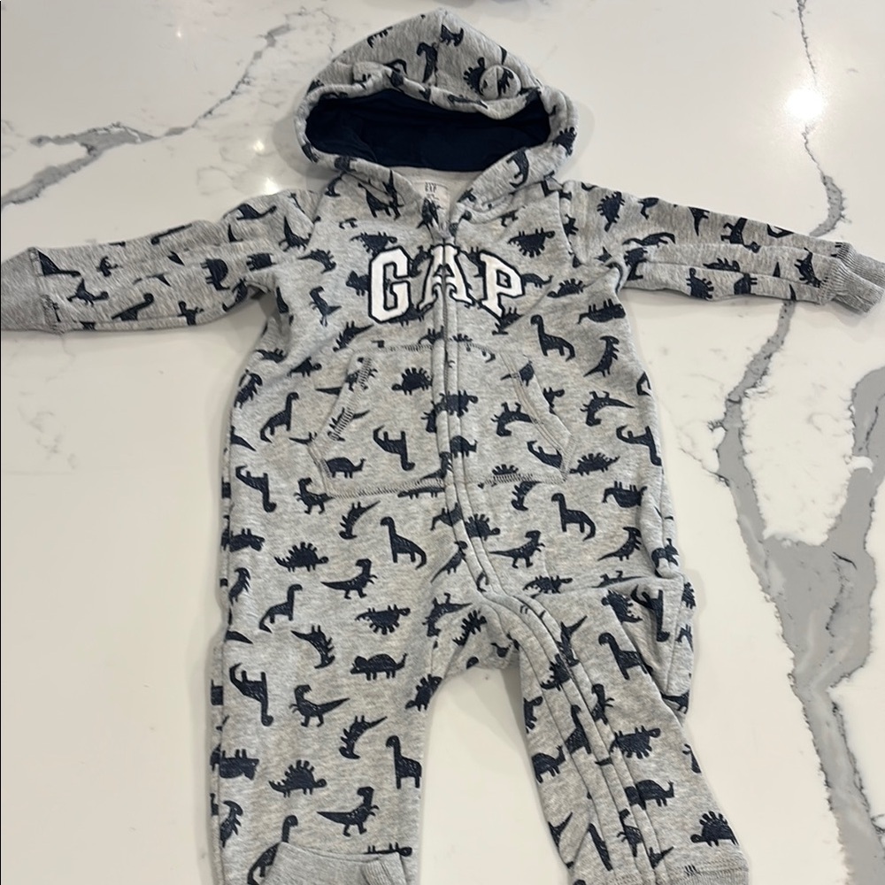 GAP Baby Gray Dinosaur Print Kids One Piece